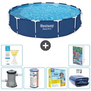 Piscina gonfiabile Bestway Steel Pro, rotonda, dimensioni 396x84 cm, composta da 5 parti, modello S224