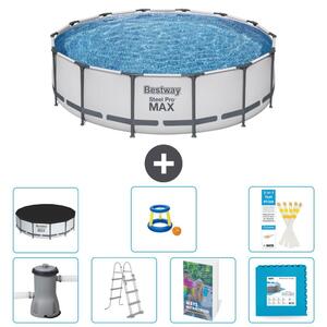 Bestway Steel Pro MAX, piscina in acciaio, forma rotonda, dimensioni 427x122 cm, composta da 6 parti, modello S570