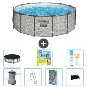 Piscina gonfiabile Bestway Steel Pro MAX, rotonda, 427x122 cm, composta da 6 parti, modello S582