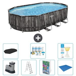 Bestway Power Steel, piscina ovale - 610x366x122 cm - composta da 6 parti, modello S599