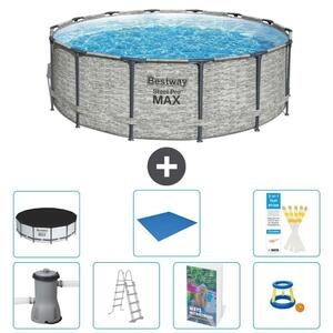 Piscina gonfiabile Bestway Steel Pro MAX, rotonda, 427x122 cm, composta da 6 parti, modello S568