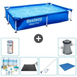 Bestway Steel Pro, piscina rettangolare - 221x150x43 cm - 7 pezzi - Modello S22061