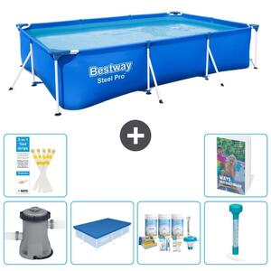 Bestway Steel Pro, piscina rettangolare - 300x201x66 cm - composta da 5 parti, modello S226