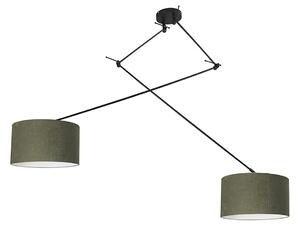 Lampada a sospensione intelligente nera con paralume 35 cm verde incl. 2 WiFi A60 - Blitz