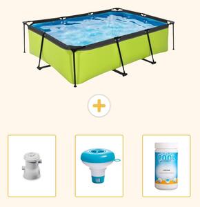 Piscina fuori terra rettangolare - 220x150x65 cm - 4 pezzi - SCB77