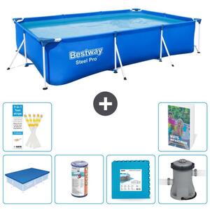 Bestway Steel Pro, piscina rettangolare - 300x201x66 cm - composta da 5 parti, modello S146