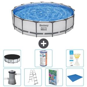 Piscina gonfiabile Bestway Steel Pro MAX, rotonda, 457x122 cm, composta da 6 parti, modello S594
