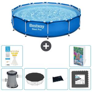Piscina gonfiabile Bestway Steel Pro, rotonda, dimensioni 366x76 cm, composta da 5 parti, modello S195