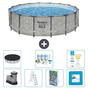 Piscina gonfiabile Bestway Steel Pro MAX, rotonda, 488x122 cm, composta da 6 parti, modello S536