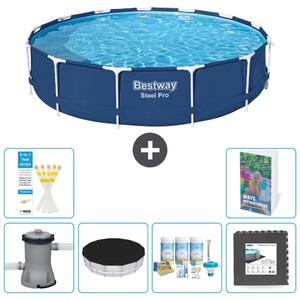Piscina gonfiabile Bestway Steel Pro, rotonda, dimensioni 396x84 cm, composta da 5 parti, modello S238