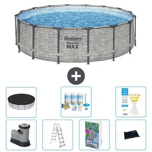 Piscina gonfiabile Bestway Steel Pro MAX, rotonda, 488x122 cm, composta da 6 parti, modello S632