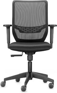 Trendoffice by Dauphin, sedia da ufficio to-sync work mesh one, 9241 SY0 A236, rivestimento in tessuto nero, struttura nera