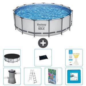 Bestway Steel Pro MAX, piscina in acciaio, forma rotonda, dimensioni 488x122 cm, composta da 6 parti, modello S621