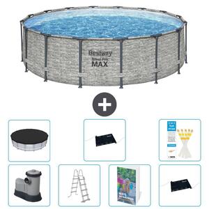 Piscina gonfiabile Bestway Steel Pro MAX, rotonda, 488x122 cm, composta da 6 parti, modello S562