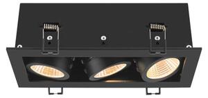 SLV 1007567 KADUX, Plafoniera da incasso a LED, tripla, 3000K, 38°, quadrata, nera