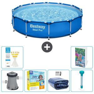 Piscina gonfiabile Bestway Steel Pro, rotonda, dimensioni 366x76 cm, composta da 5 parti, modello S184