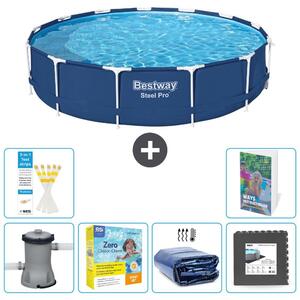 Piscina gonfiabile Bestway Steel Pro, rotonda, dimensioni 396x84 cm, composta da 5 parti, modello S285