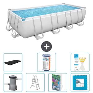 Bestway Power Steel, piscina rettangolare - 488x244x122 cm - composta da 6 parti, modello S602