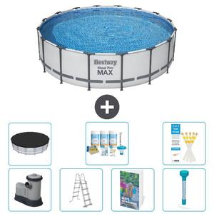 Piscina gonfiabile Bestway Steel Pro MAX, rotonda, 488x122 cm, composta da 6 parti, modello S574