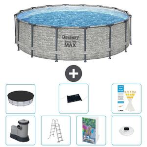 Piscina gonfiabile Bestway Steel Pro MAX, rotonda, 488x122 cm, composta da 6 parti, modello S598