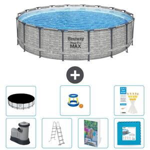 Bestway Steel Pro MAX, piscina in acciaio, forma rotonda, dimensioni 549x122 cm, composta da 6 parti, modello S570