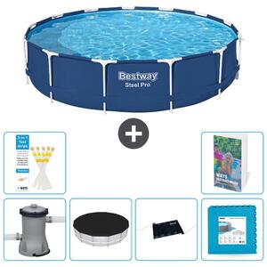 Piscina gonfiabile Bestway Steel Pro, rotonda, dimensioni 396x84 cm, composta da 5 parti, modello S273