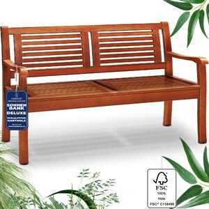 Casaria Panchina da Giardino Bologna in Legno di Eucalipto Resistente 120x60x90cm Portata 320kg Panca da Esterno 2 Posti