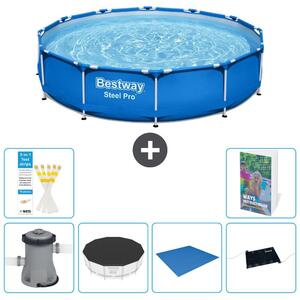 Piscina gonfiabile Bestway Steel Pro, rotonda, dimensioni 366x76 cm, composta da 5 parti, modello S214