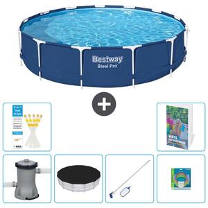 Piscina gonfiabile Bestway Steel Pro, rotonda, dimensioni 396x84 cm, composta da 5 parti, modello S299