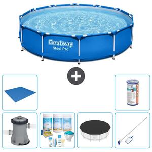 Bestway Steel Pro, piscina in acciaio, forma rotonda - 366x76 cm - composta da 7 elementi, modello S21595