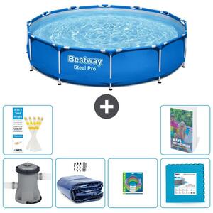 Piscina gonfiabile Bestway Steel Pro, rotonda, dimensioni 366x76 cm, composta da 5 parti, modello S229