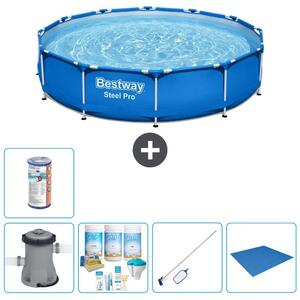 Bestway Steel Pro, piscina in acciaio, forma rotonda - 366x76 cm - composta da 6 parti, modello S22104