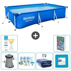 Bestway Steel Pro, piscina rettangolare - 300x201x66 cm - composta da 5 parti, modello S188