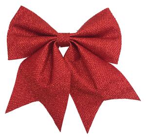 Fiocco natalizio in tessuto H 28 cm, L 24 cmx P 1 cm, , colore rosso brillante