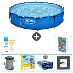 Piscina gonfiabile Bestway Steel Pro, rotonda, dimensioni 366x76 cm, composta da 5 parti, modello S285