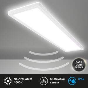 Plafoniera LED ultrapiatta con rilevatore di movimento - IP44 Plafoniera LED per bagno Plafoniera per bagno, pannello a soffitto ultrapiatto per ambienti umidi, 98 x 20 x 3 cm (LxLxH)