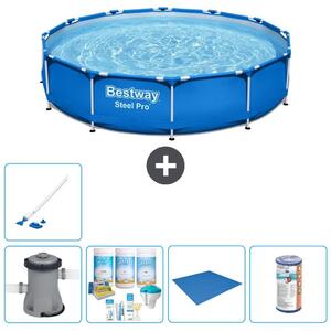 Piscina gonfiabile Bestway Steel Pro, rotonda, dimensioni 366x76 cm, composta da 6 parti, modello S22105