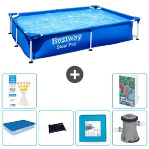 Bestway Steel Pro, piscina rettangolare - 221x150x43 cm - composta da 5 parti, modello S99
