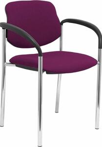 Sedia fissa Villalgordo bali con struttura e braccioli in cromo viola