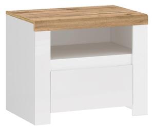 Comodino DAMINO 50,5x50 cm bianco/marrone