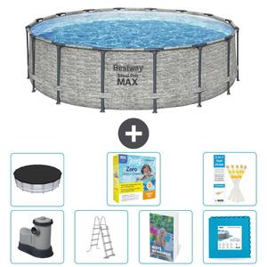 Piscina gonfiabile Bestway Steel Pro MAX, rotonda, 488x122 cm, composta da 6 parti, modello S566