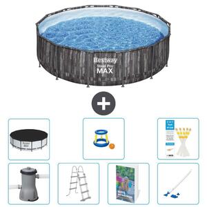 Bestway Steel Pro MAX, piscina in acciaio, forma rotonda, dimensioni 427x107 cm, composta da 6 parti, modello S590
