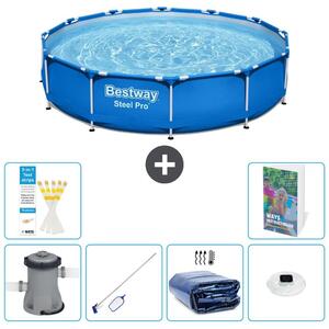 Piscina gonfiabile Bestway Steel Pro, rotonda, dimensioni 366x76 cm, composta da 5 parti, modello S305