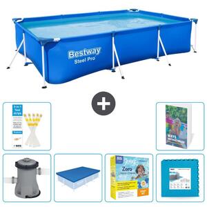 Bestway Steel Pro, piscina rettangolare - 300x201x66 cm - composta da 5 parti, modello S276