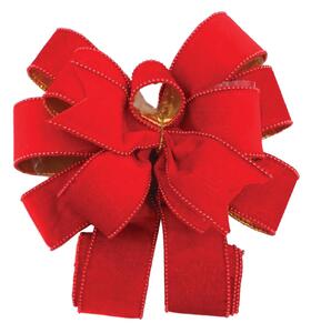Fiocco natalizio in tessuto H 28 cm, L 79 cm, colore rosso