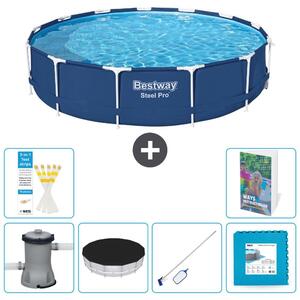 Piscina gonfiabile Bestway Steel Pro, rotonda, dimensioni 396x84 cm, composta da 5 parti, modello S191