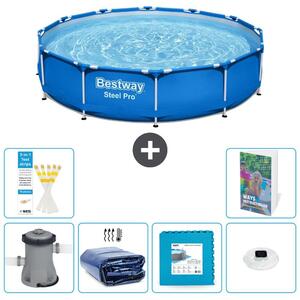 Piscina gonfiabile Bestway Steel Pro, rotonda, dimensioni 366x76 cm, composta da 5 parti, modello S326