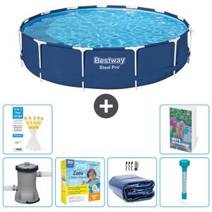 Piscina gonfiabile Bestway Steel Pro, rotonda, dimensioni 396x84 cm, composta da 5 parti, modello S184