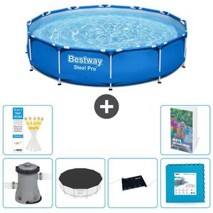 Piscina gonfiabile Bestway Steel Pro, rotonda, dimensioni 366x76 cm, composta da 5 parti, modello S273