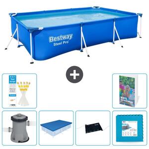 Bestway Steel Pro, piscina rettangolare - 300x201x66 cm - composta da 5 parti, modello S273